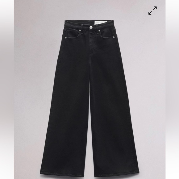 RAG & BONE SOFIE WIDE LEG HIGH RISE BLACK JEANS SZ 25 - Picture 4 of 15